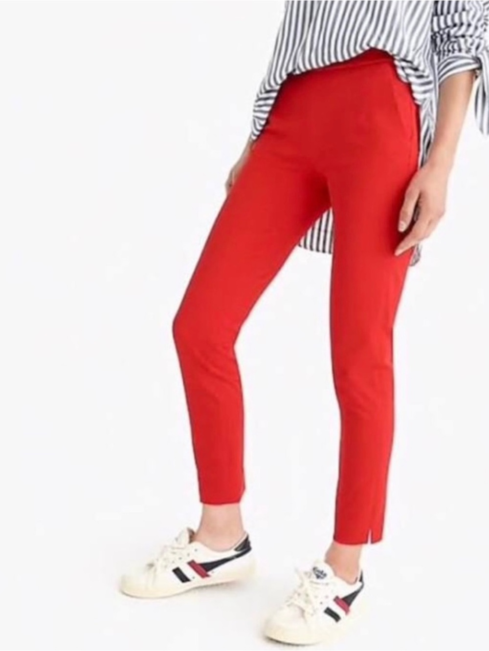 J.CREW Red Martie Ankle Pant In Bi-Stretch Cotton Size 2